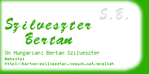 szilveszter bertan business card